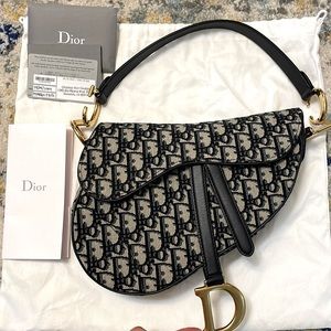 Authentic Dior mid-size saddle bag
